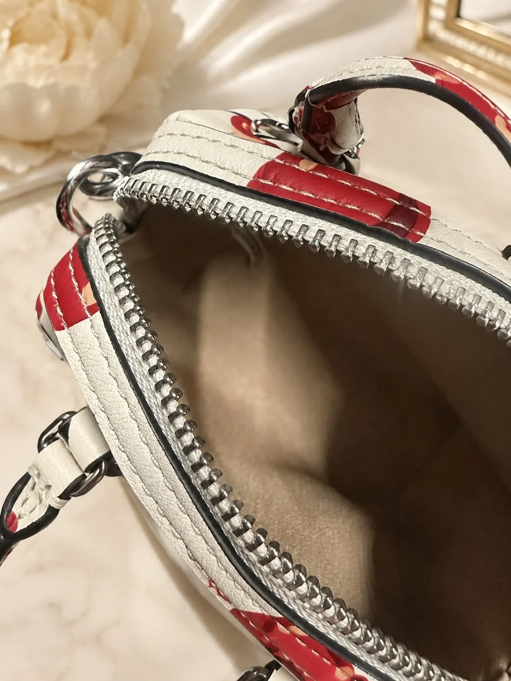 Coach Mini Rowan Bag Charm With Cherry Print